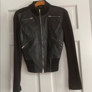 Bebe leather / cotton jacket